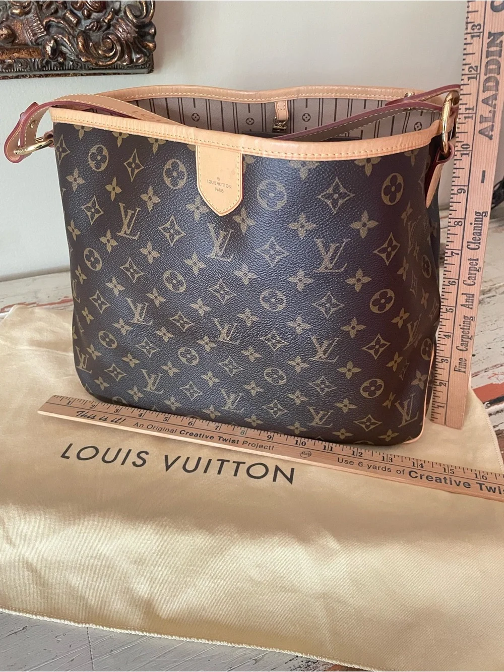 Discontinued Louis Vuitton Delightful PM Shoulder Hobo in Brown and Natural Tri